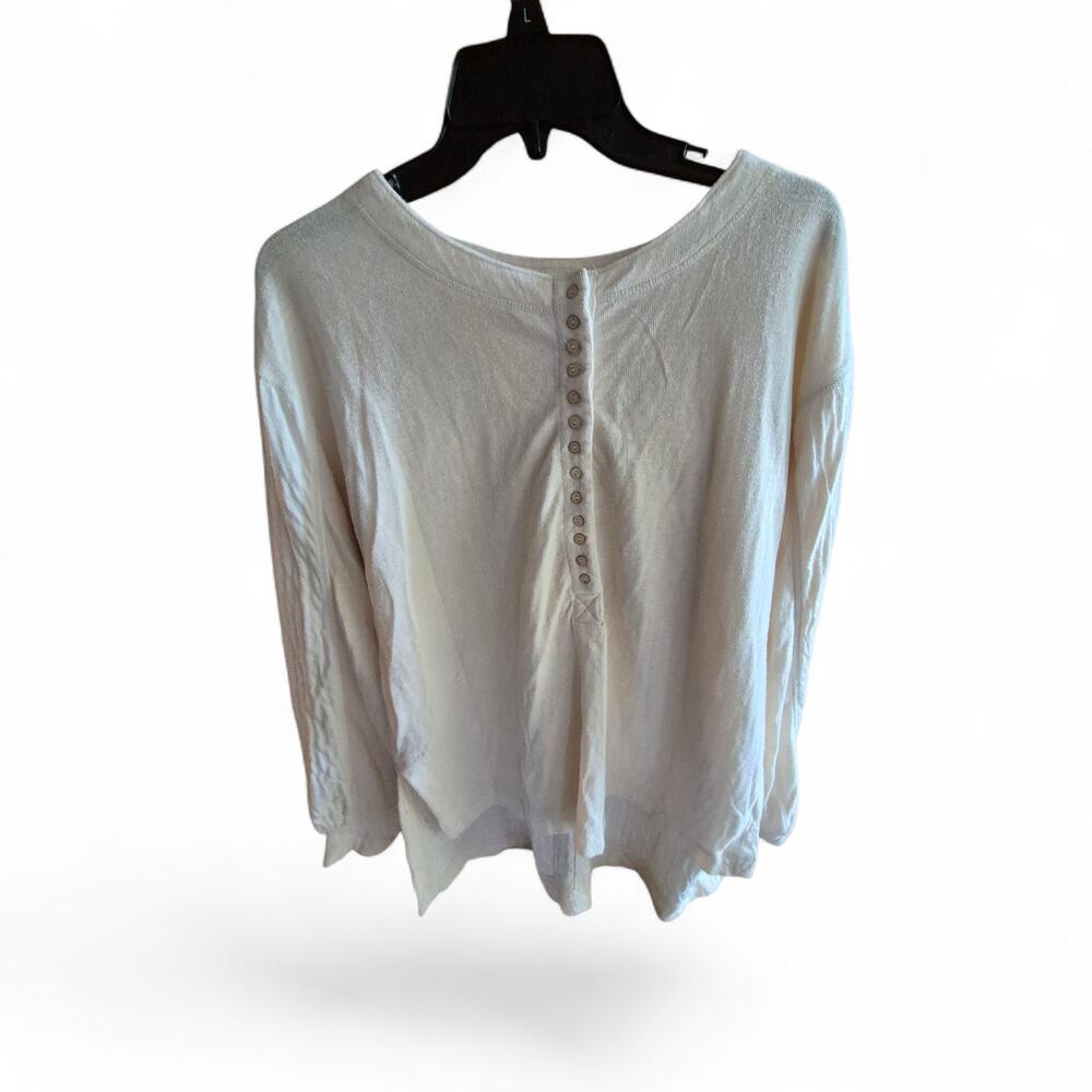 Womens Top Size S Cream Quality Gauzy Cotton Blend Oversized Boho Whimsy Country